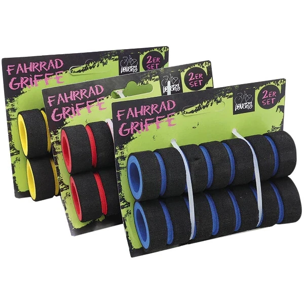 1 Paar  Lenkergriffe Softgriffe Schaumstoff Schwamm Fahrrad mit Farbauswahl - Bild 1 von 1