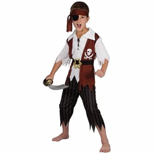 Kind HALSSCHNEIDER PIRAT Karibik Pirat Jungen Kostüm Buch Woche Alter 3-13 Kinder - Bild 1 von 6