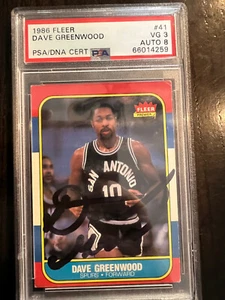 1986-87 Fleer Dave Greenwood #41 PSA Authentic PSA/DNA Cert Auto - Picture 1 of 1