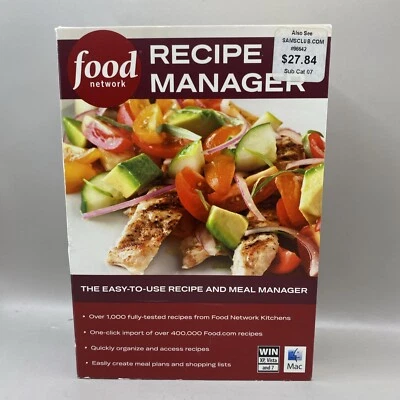 Food Network Recipe Manager • CD ROM y libro • Windows y Mac • Nuevo Foto 1 de 4
