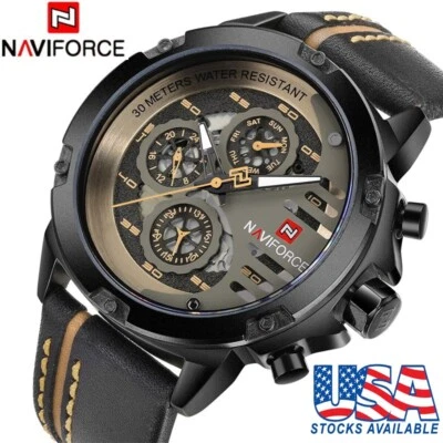 Reloj Naviforce Relojes para hombre Reloj de pulsera Cuarzo deportivo Cuero masculino Marca Lujo Foto 1 de 4