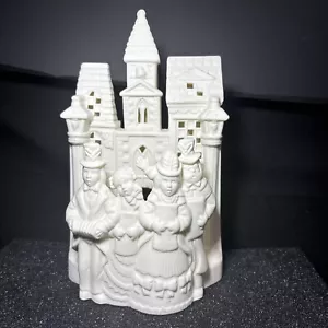 Partylite Village Carolers Teelicht Kerze Weihnachten weiß Biskus P0204 Sehr guter Zustand - Bild 1 von 7