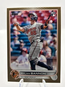 RYLAN BANNON 2022 TOPPS GOLD BORDER 1523/2022 ROOKIE BALTIMORE ORIOLES #US70 JC - Imagen 1 de 3