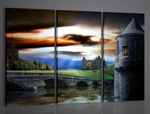 QUADRI MODERNI FANTASY CASTLE QUADRO MODERNO 100x70cm ARREDAMENTO MODERNO - Foto 1 di 1
