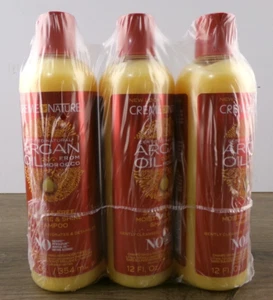 Paquete de 3 botellas de champú crema de la naturaleza hidratante y brillante de 12 oz con aceite de argán nuevo S4 - Imagen 1 de 4