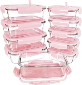 10 Pack Glass Food Storage Containers Set, Meal Prep Containers with Lids (Built - Picture 1 of 8