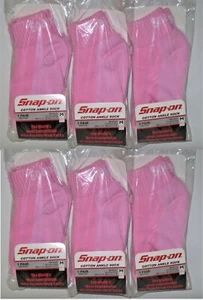 6 PAIRS Snap-On PINK Ankle Socks MEDIUM 6-10 *FREE SHIPPING* MADE IN USA! *NEW* - Picture 1 of 6