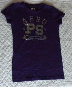 P.S. Aeropostale 8 Small Girls Shirt Aero purple short sleeve summer spring fall - Picture 1 of 1