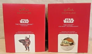 2020 The Mandalorian & Child Set Baby Yoda Star Wars Hallmark Keepsake Ornament - Bild 1 von 1