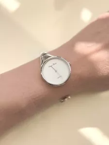 Ladies Philippe Pechard Silver Tone Modern Cuff Bracelet Analog Watch - Picture 1 of 6