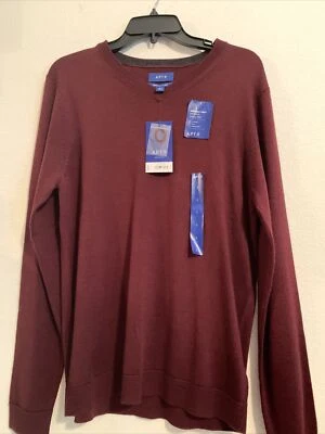 NWT Apt. 9 Men’s V-Neck Sweater Sz S Deep Red Retail: $56 (MW-242) - Image 1 of 4