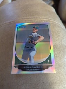 2013 (ATHLETICS) Bowman Chrome Prospects Refractors #BCP48 Nolan Sanburn/500