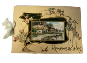 Vintage 1900’s Remembraces Christmas Fold Out Greeting Card - Bild 1 von 4