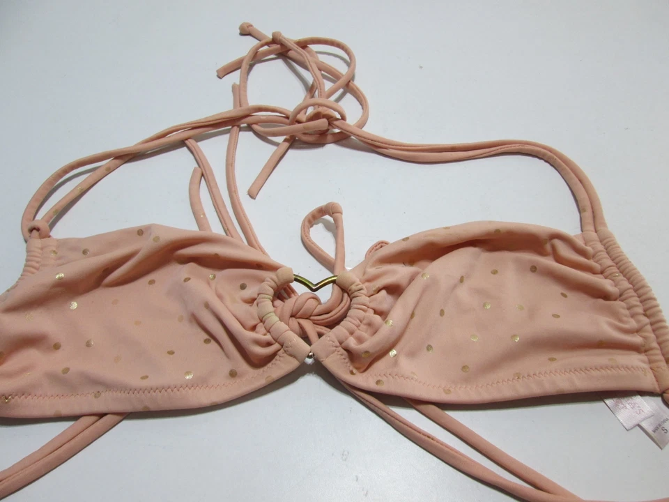 Top de bikini Victoria Secret para mujer talla S bralette desnudo sin forro halter lunares Foto 1 de 4