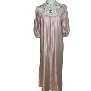 Miss Dior Nightgown Womens Vintage Size Small Pink Neiman Marcus Satin Lace - Picture 1 of 10
