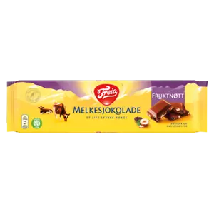 Freia Fruktnøtt Melkesjokolade 200 g - Chocolate noruego con frutas y frutos secos - Imagen 1 de 1