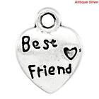 25 ANTIQUE SILVER BEST FRIEND HEART CHARM/PENDANT~Necklace~Bracelet~Crafts (37F)