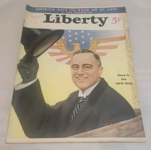 Liberty Magazine Roosevelt The New Deal Vol 10 #10 March Issue 1933 Thrasher Art - Picture 1 of 1