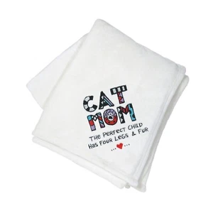 Cat Mom The Perfect Child Has Four Legs & Fur Throw Blanket 50" x 60" NWT - Picture 1 of 2