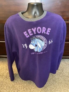 Disney Store Exclusive Eeyore Since 1966 Sweatshirt Purple Fleece Adult Sz Large - Picture 1 of 6