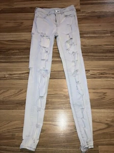 American Eagle Damenjeans Super Stretch Hi-Rise Jegging Used-Look Gr. 4 lang - Bild 1 von 6