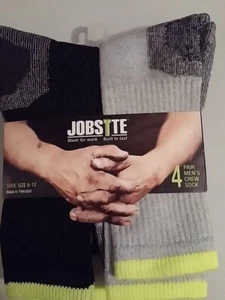 JOBSITE Herren HI-Splice Crew Fersenschutz mit Fußgewölbestütze, 4er Pack 6-12/10-13 Neu mit Etikett - Bild 1 von 10