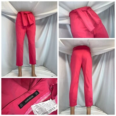 Zara Basic Pants Small Women Pink Cotton Nylon Stretch Skinny YGI E0-675 - Image 1 of 4