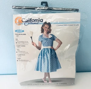 Hausfrau Halloween Kostüm 50er Jahre Happy Homemaker Cosplay Kleid Gürtel Erwachsene L XL - Bild 1 von 6