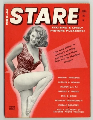 Stare 1959 June Wilkinson, Eve Eden Pinup Magazine Timely Features Bill Ward  - Image 1 of 2
