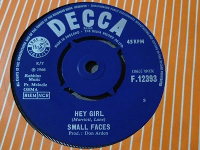 THE SMALL FACES-HEY GIRL-DECCA 1 PLAY ONLY - Image 1 of 2