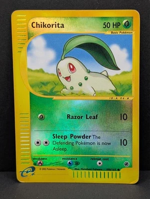 Chikorita 100/165 Expedition Base Set Reverse Holo Rare Pokemon TCG Nintendo LP - Image 1 of 3