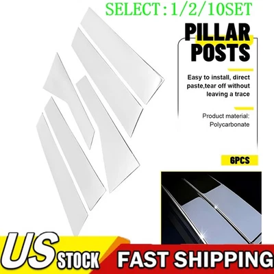 Postes de pilar cromados 6 piezas moldura de puerta de acero inoxidable para Cadillac CT6 2016-2020 1~10X Foto 1 de 4