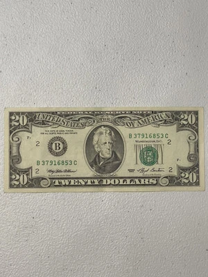 Old Series 1993 $20 Twenty Dollar federal reserve notes B37916853C - Image 1 of 2