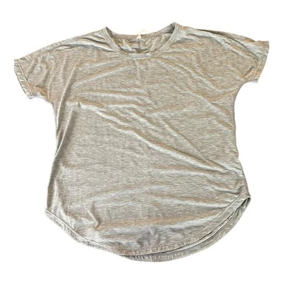 Lucy Relaxed Fit T-Shirt Heathered Gray Short Sleeve Top Large - Image 1 of 4