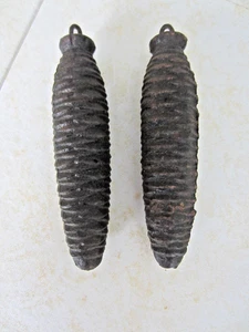 Lot 2 GERMAN BLACK FOREST Pinecone Weight 15 oz each 5 1/4" Long Cuckoo Clock - Picture 1 of 3