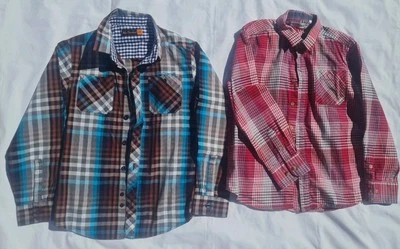 BEN SHERMAN Boys Check Long Sleeve Shirts X 2 Age 8-9 Years - Image 1 of 4