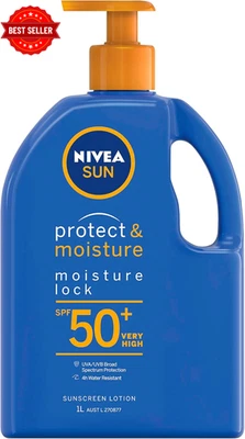 Nivea Sun Protect & Moisture SPF50+ Sunscreen Lotion 1L Water Resistant Vita E - image 1 of 4