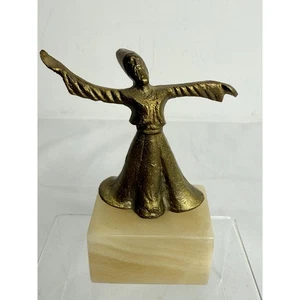 Bronze Derwisch Statue Arme ausgestreckt montiert Steinsockel guter Zustand - Bild 1 von 12