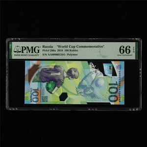 2018 Russia "World Cup Commemorative" 100 Rubles Pick#280a PMG 66 EPQ Gem UNC 01 - Picture 1 of 4
