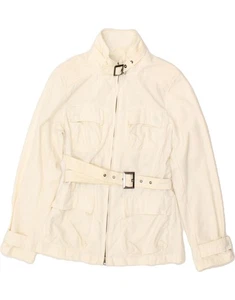 WOOLRICH Womens Utility Jacket UK 10 Small Off White Nylon BX45 - Picture 1 of 6