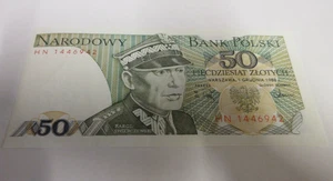 1988 - Poland - 50 Polish Zloty Bank Note - HN 1446942  - Crisp and Uncirculated - Picture 1 of 6