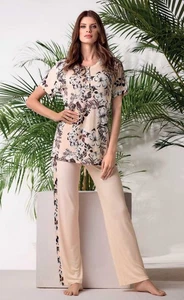 Pigiama donna a manica corta in viscosa stampata Lormar Itaca ITA652584 - Picture 1 of 2