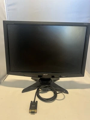 Acer G195W 19” DVI VGA Monitor LCD w/ Tilt Stand + VGI Cord - Tested/Working - Image 1 of 4