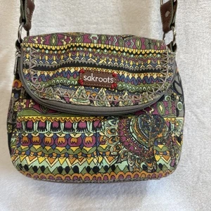 Sakroots Crossbody Multicolor Handbag Fold Over Adjustable Strap - Picture 1 of 12