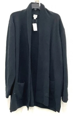 J Crew Womens Black Solid Cotton Long Sleeves Blazer Jacket Plus Size 2X BA866 - Image 1 of 4