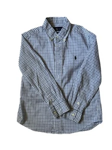 Polo Ralph Lauren Boys' White & Navy Check Natural Stretch  - Size 6 - Picture 1 of 5