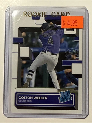2022 Donruss Rated Rookie   Baseball Card #56 COLTON WELKER Rockies Rc - Image 1 of 2