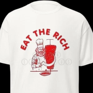 Eat The Rich Karl Marx T-Shirt – Funny Socialist Satire Graphic Tee - Picture 1 of 6