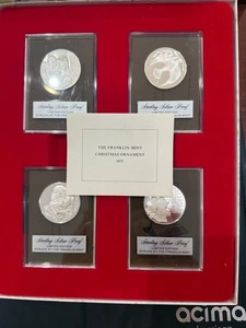 1975 Franklin Mint Limited Edition Holidays Sting Silver Proof Medal Set of 4 - Picture 1 of 7