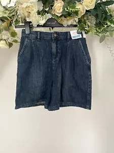 JOULES Flo Denim Shorts Womens Size 6 10 16 18 & 20 Indigo Blue High Waist NEW - Picture 1 of 20